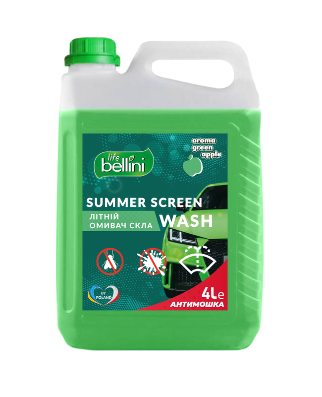 Літній омивач скла, BELLINI LIFE, з ароматом зеленого яблука, 4л